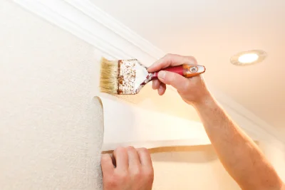 Pose de papier peint à la Chapelle-Thècle — revêtements muraux et toiles de verre